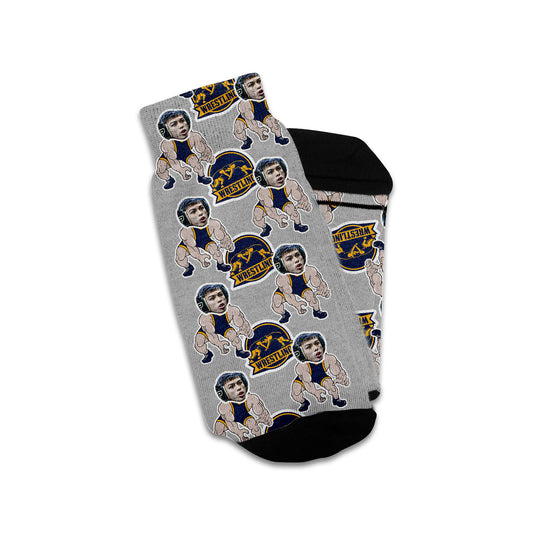 wrestling gifts, wrestler gift socks with faces customized