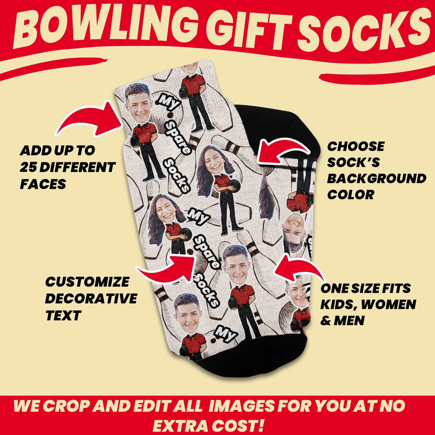 Bowling Gift Custom Socks