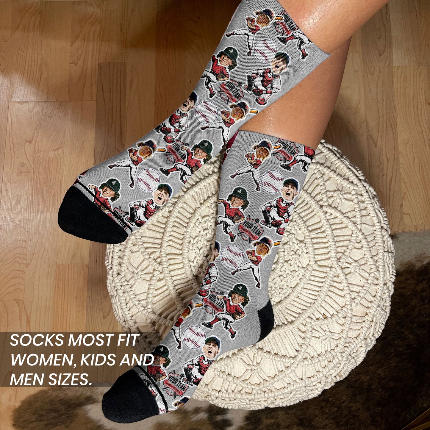 Baseball Team Gift Custom Face Socks