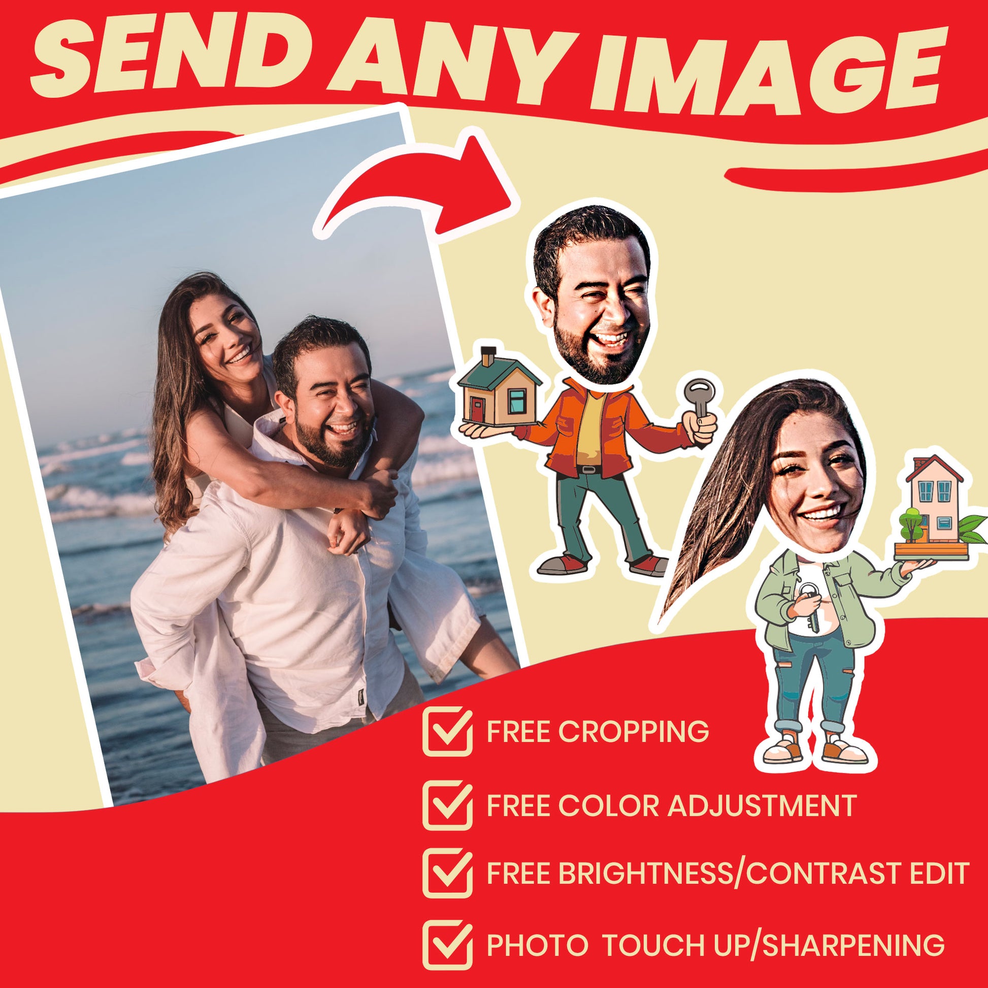 gift for new homeowners socks with faces and text we crop and edit photos for you