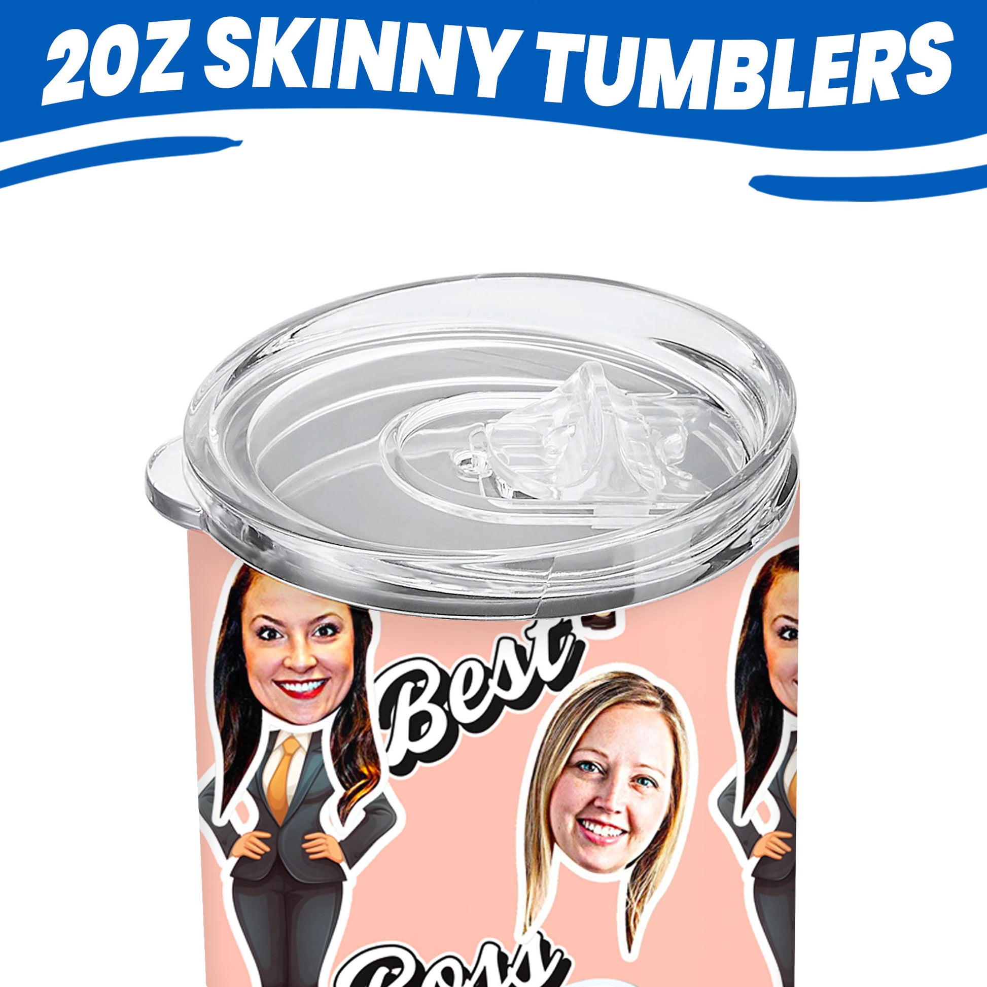 boss lady woman gift tumblers customized with faces