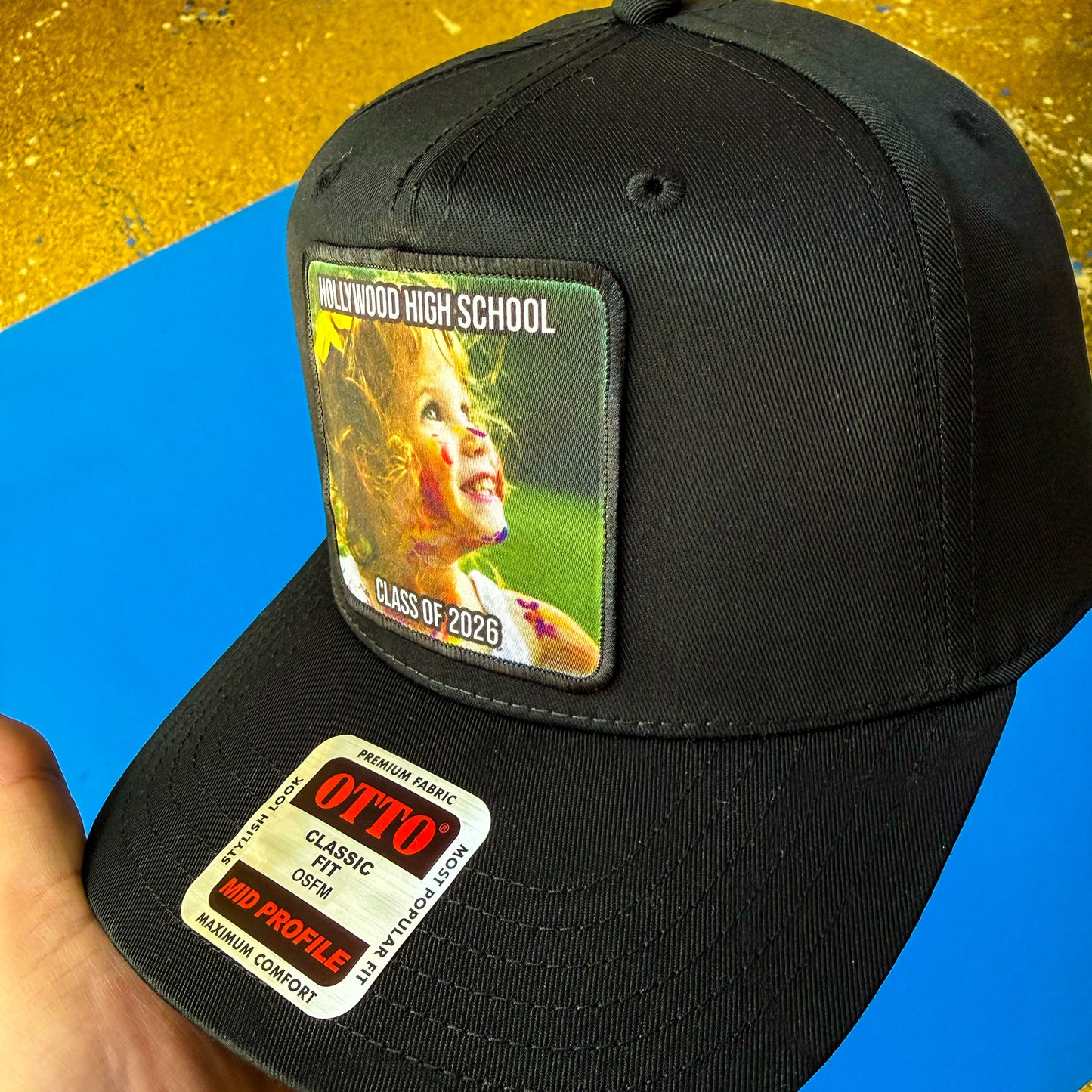 Personalized Graduation Hat – Custom Photo Patch + School Name