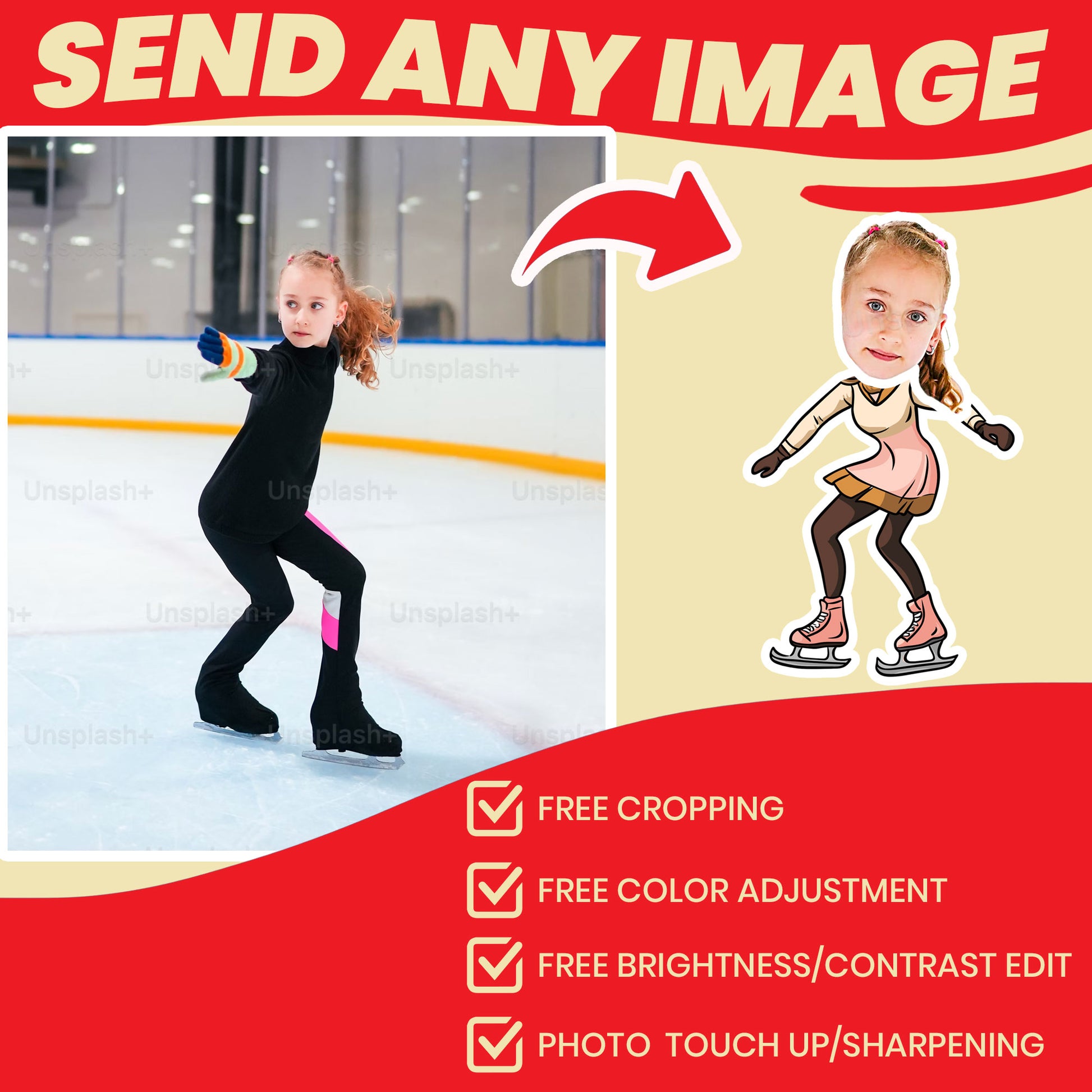 custom socks for ice skaters image cropping is included