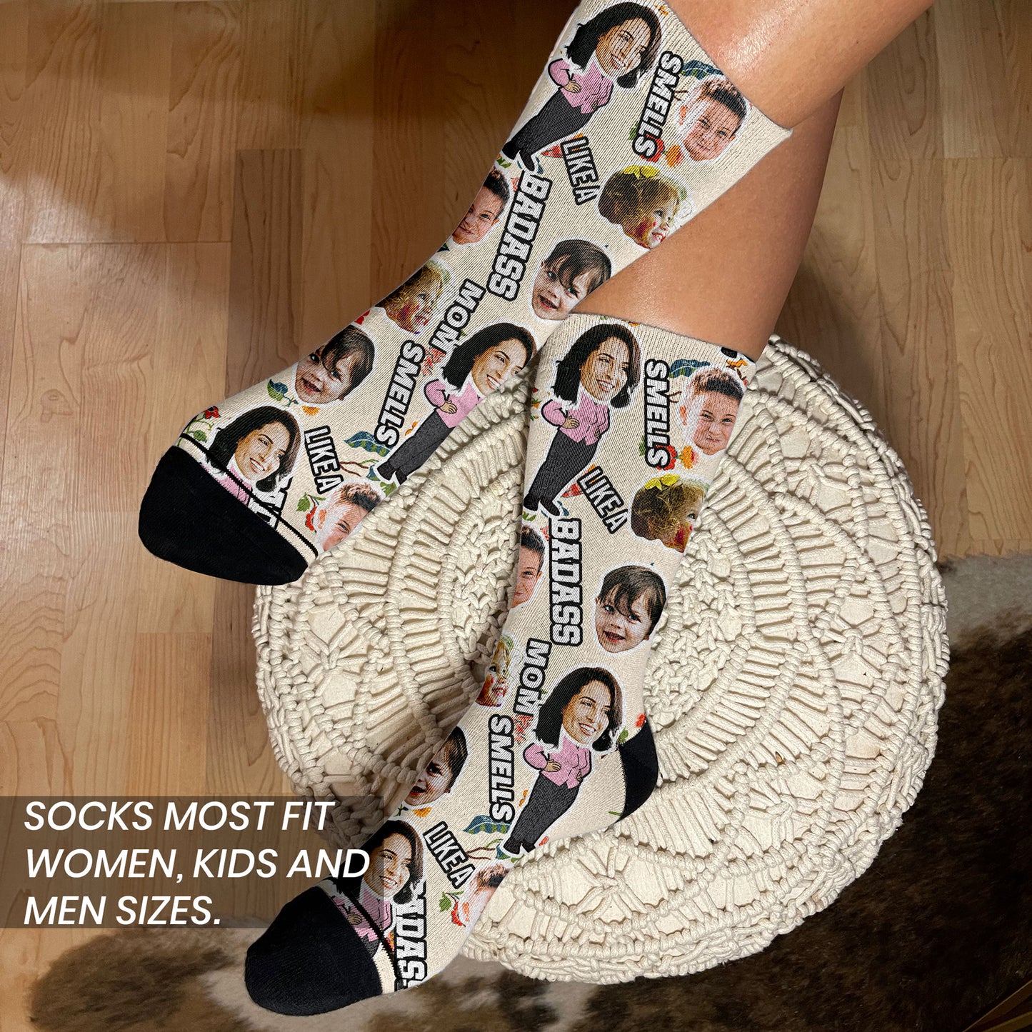 Custom Face Socks for Mom – Personalized Mother’s Day Gift (Up to 25 Faces)