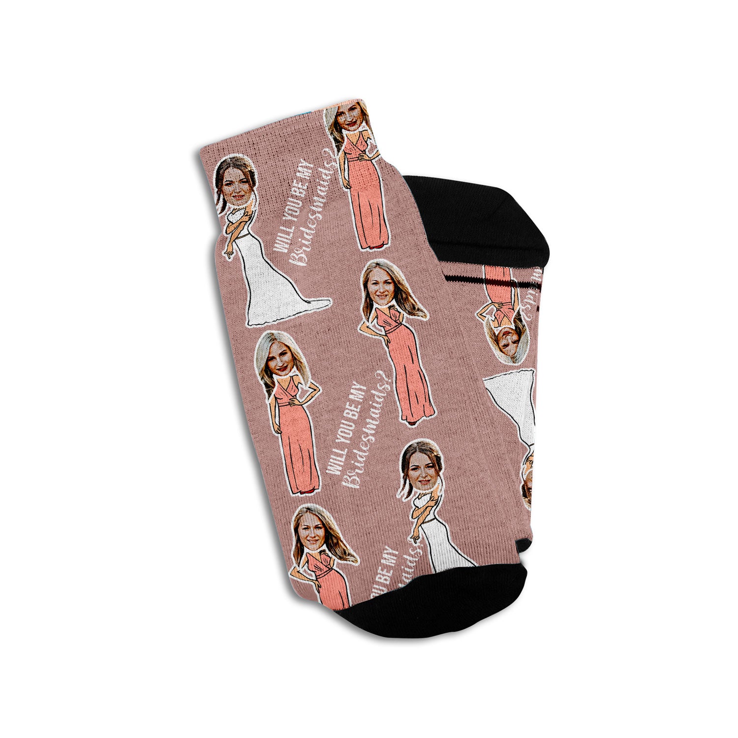 will you be my bridesmaids gift socks personalized with faces