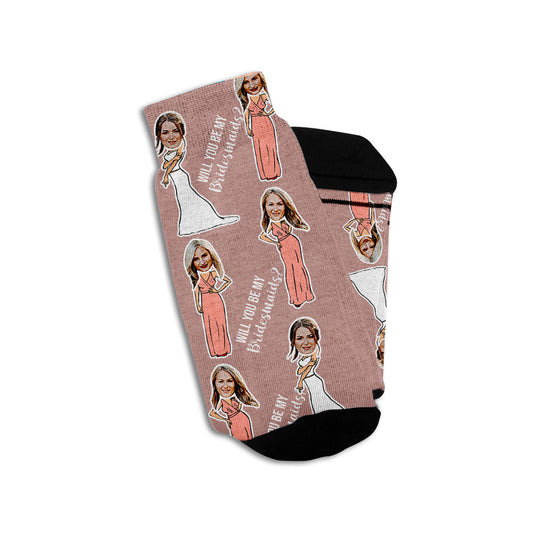 will you be my bridesmaids gift socks personalized with faces