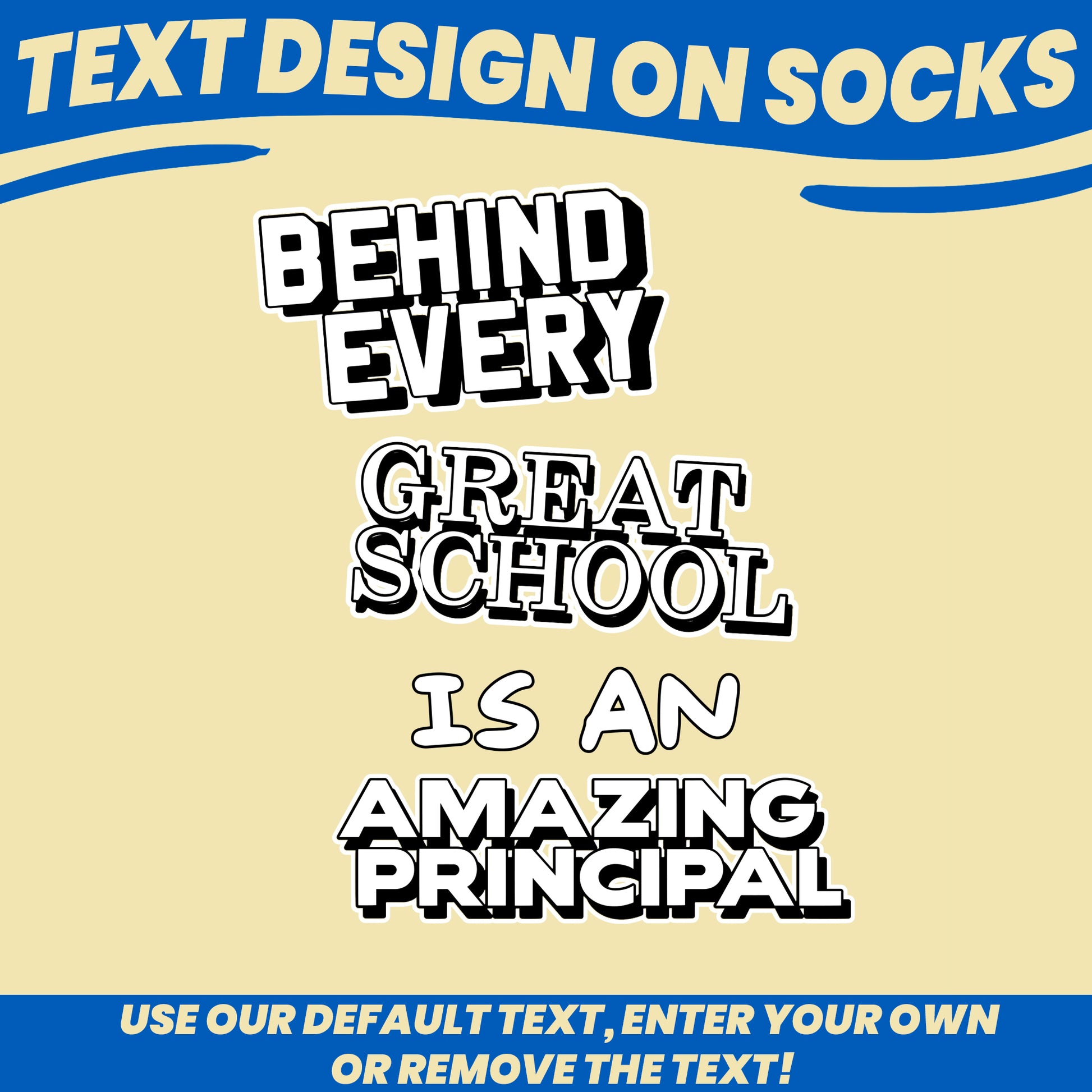 personalized school principal socks with faces of the staff decorative text
